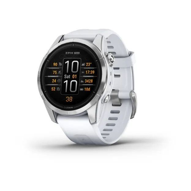 Garmin epix Pro (Gen 2) - Standard Edition Smartwatch - Silver with Whitestone Band (42mm)