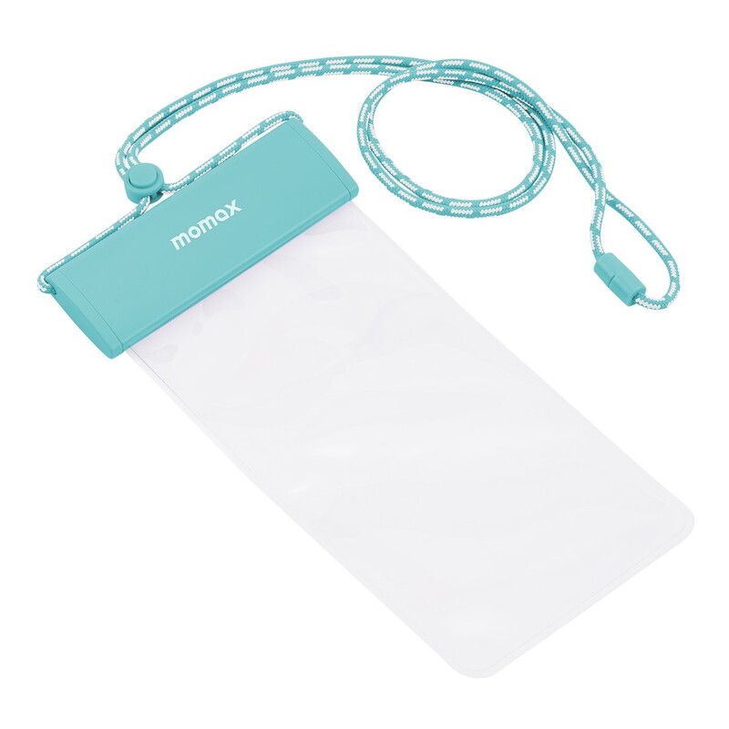 Momax Waterproof Pouch Universal With Neck Strap Lake Blue Momax Waterproof Pouch Universal With Neck Strap Lake Blue
