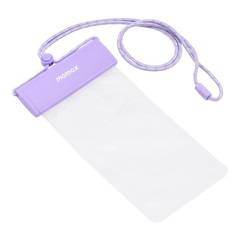Momax Waterproof Pouch Universal With Neck Strap Purple Momax Waterproof Pouch Universal With Neck Strap Purple