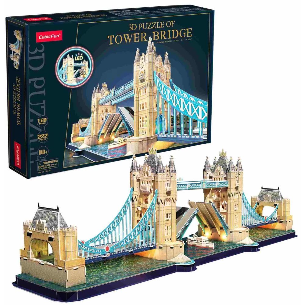 3D Puzzle LED Tower Bridge (222 Pieces)