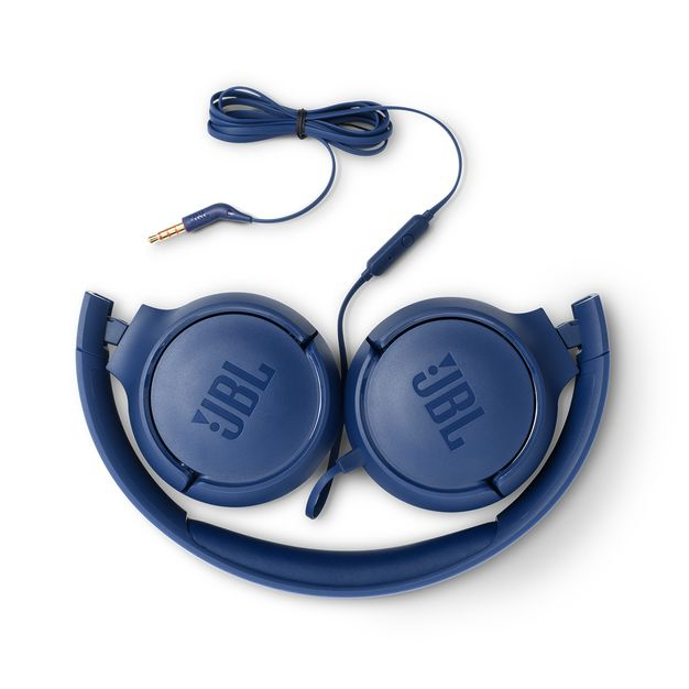 JBL Tune 500 Blue Wired On-Ear Headphones