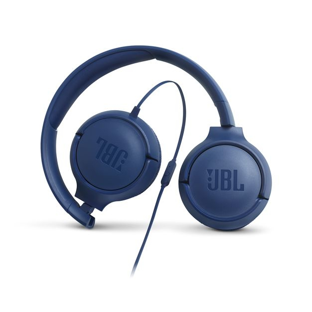 JBL Tune 500 Blue Wired On-Ear Headphones