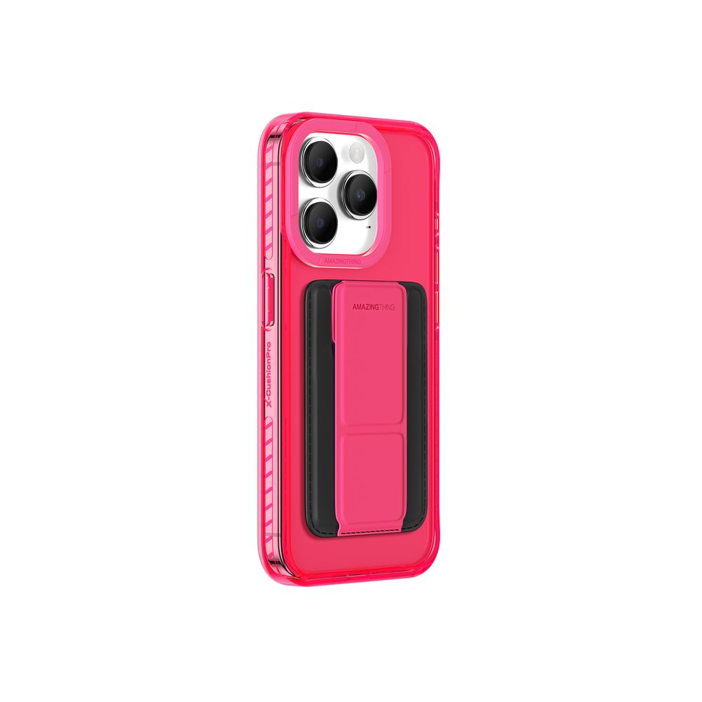 Amazing Thing Titan Pro Neon Mag Wallet Drop Proof Case For iPhone 15 Pro 6.1-Inch - New Pink