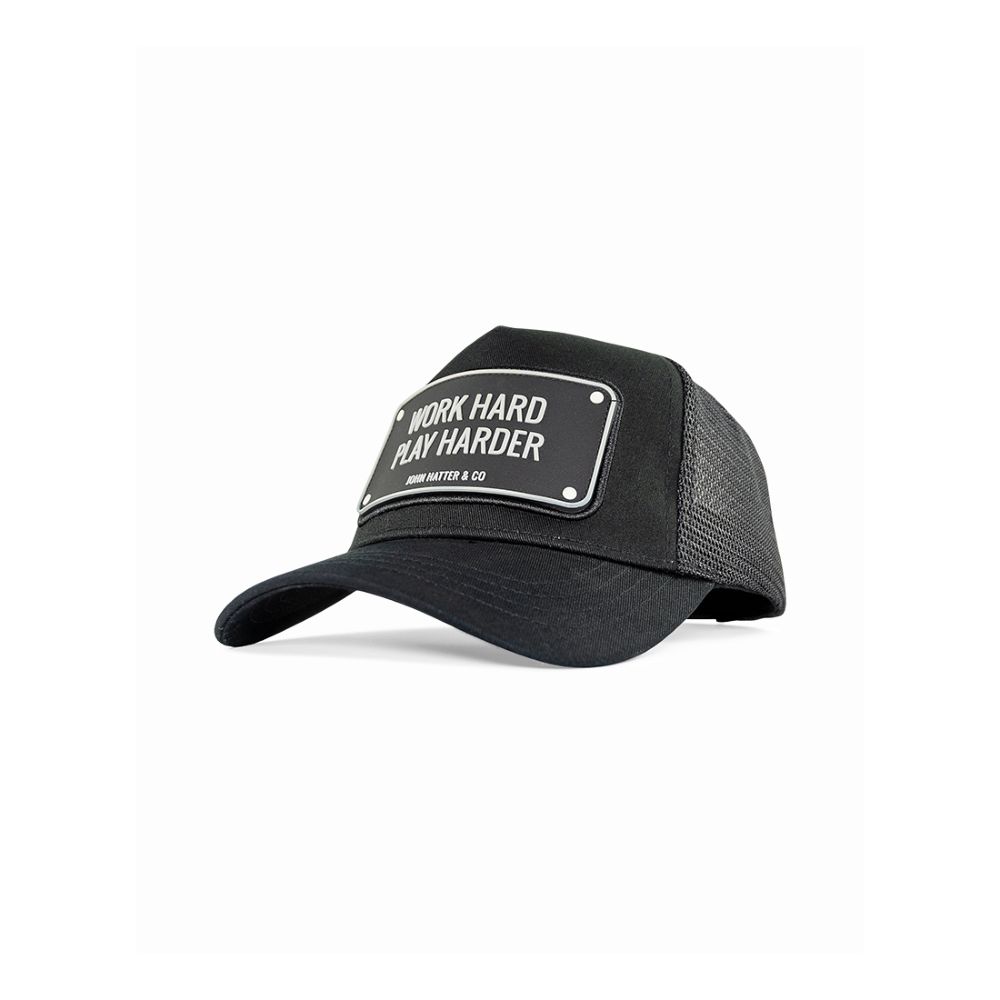 John Hatter & Co Work Hard Trucker Unisex Cap Black One Size