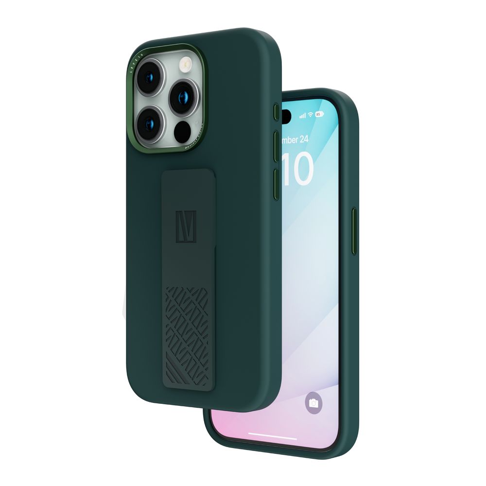 Levelo Morphix Silicone Case With Silicone Grip For iPhone 15 Pro Max - Green