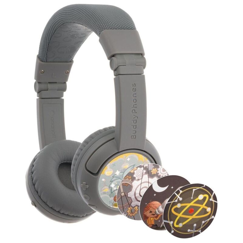 Buddyphones Play + Grey Matter Kids Headphones - Grey Buddyphones Play + Grey Matter Kids Headphones - Grey