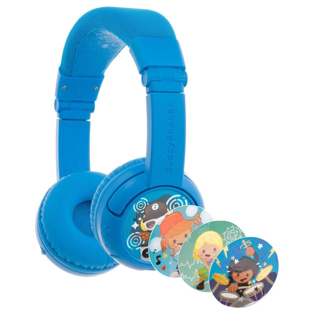 Buddyphones Play + Cool Blue Kids Headphones - Blue