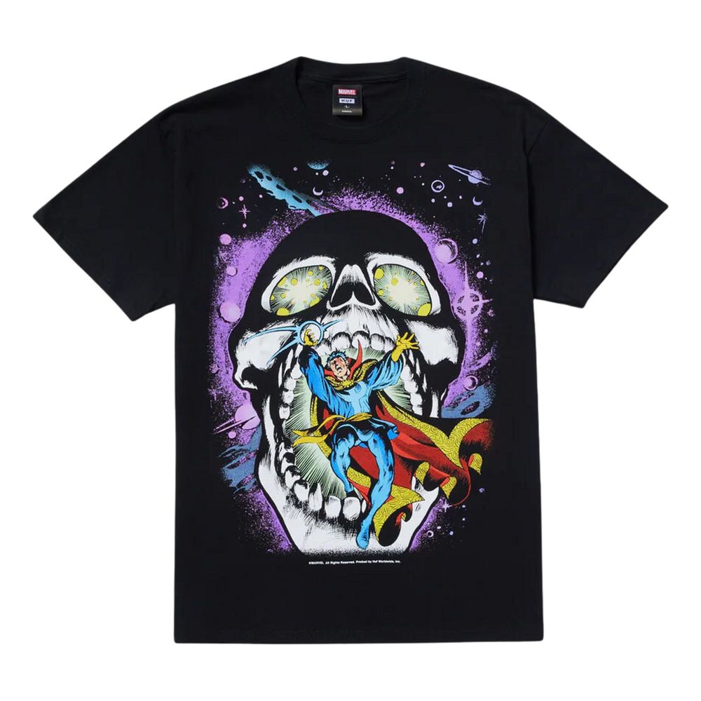 HUF x Avengers Strange Skull Short Sleeved T-Shirt - Black - L