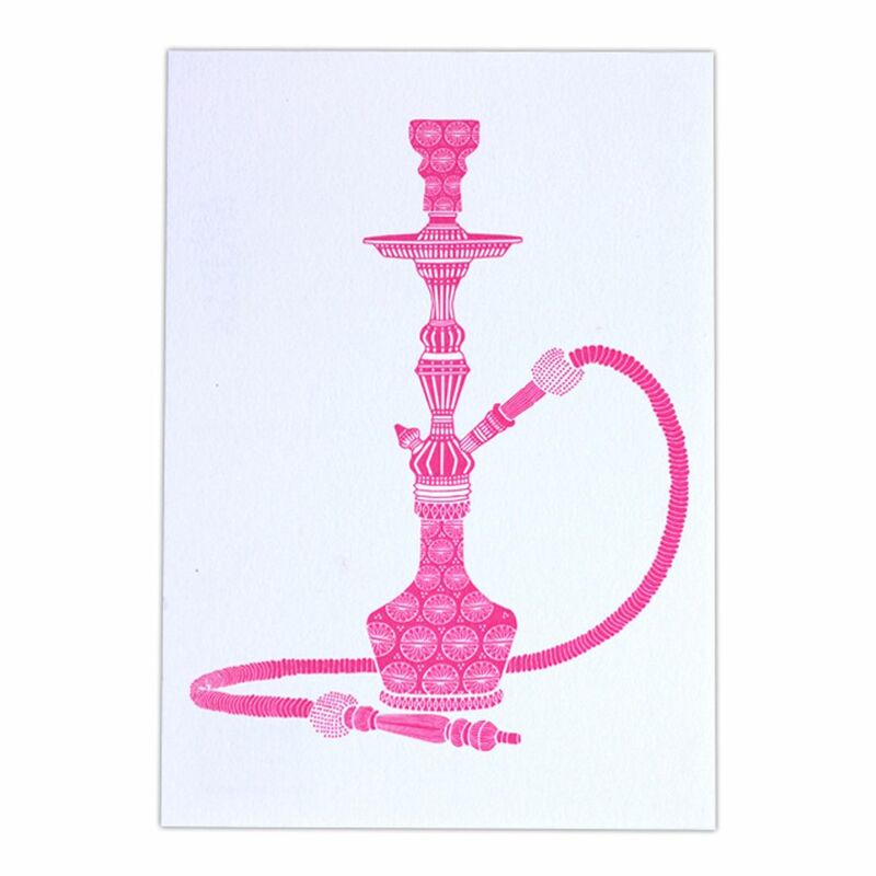 Little Majlis Shisha Pink On White A6 Postcard Little Majlis Shisha Pink On White A6 Postcard