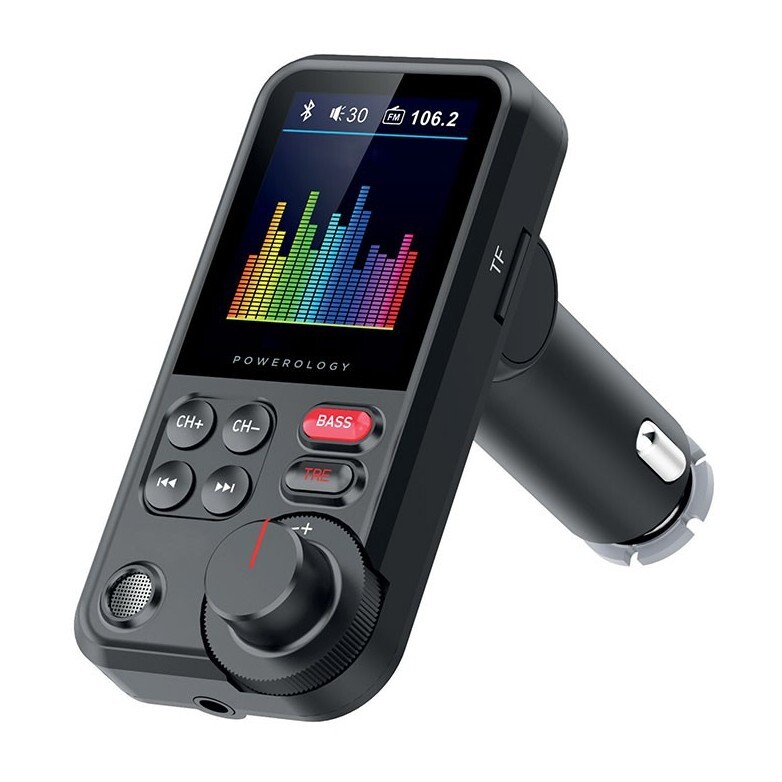 Powerology FM Transmitter Pro Car Charger 23W Black