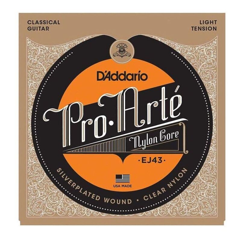 D'Addario Classical Guitar Strings EJ43 Pro-Arte Nylon - Light Tension D'Addario Classical Guitar Strings EJ43 Pro-Arte Nylon - Light Tension