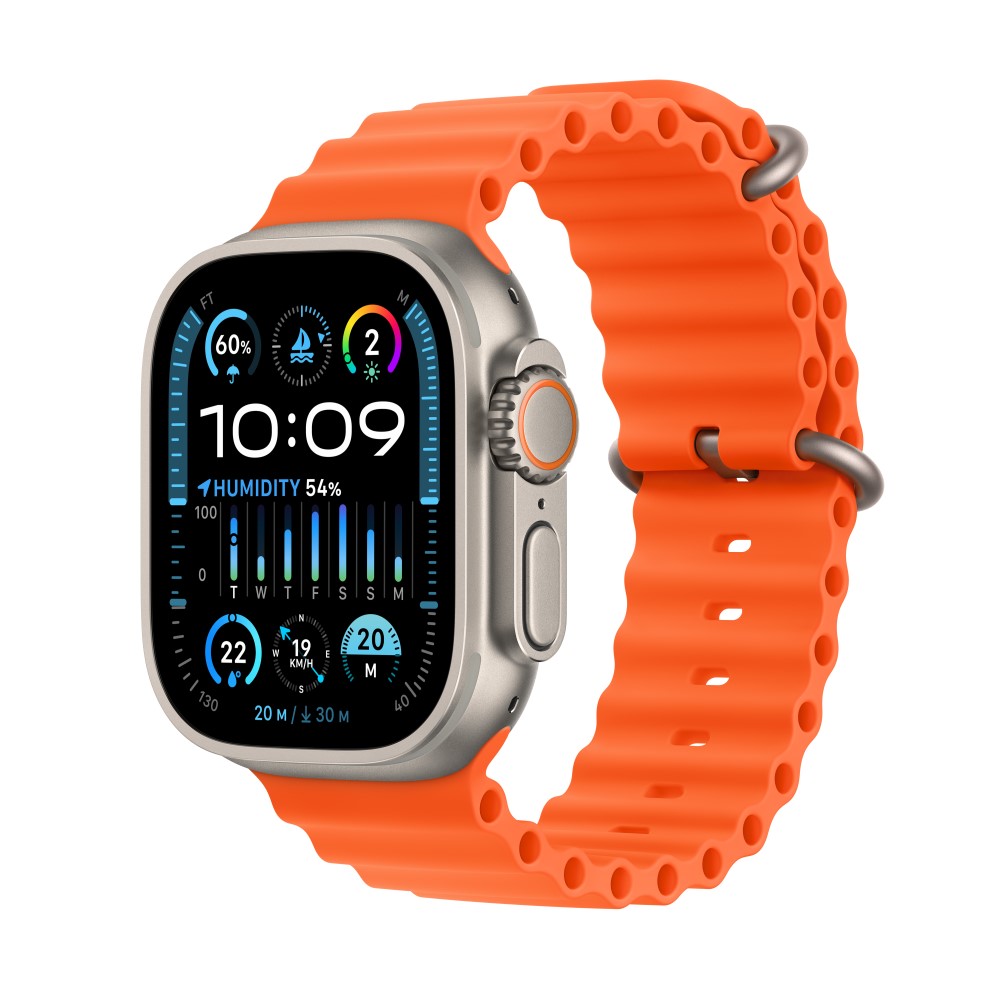 Apple Watch Ultra 2 GPS + Cellular 49mm Titanium Case with Orange Ocean Band