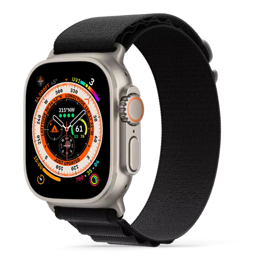 HYPHEN Watch Strap Nylon Loop for Apple Ultra 49mm - Medium - Black