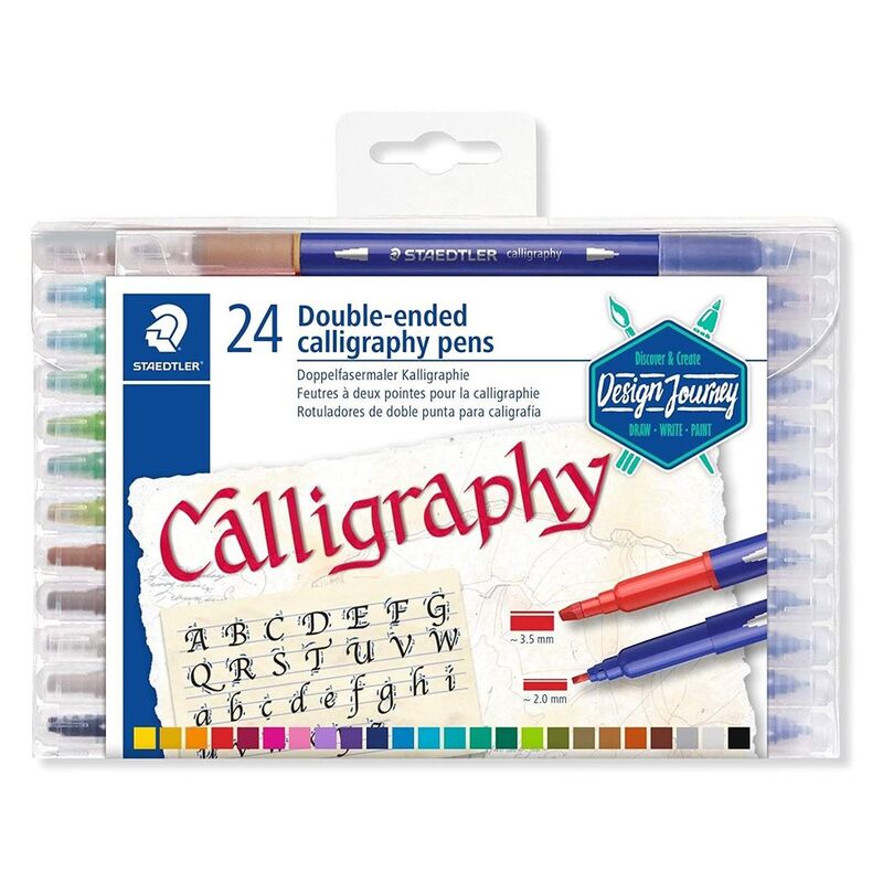 Staedtler Calligraphy Double-Ended Pens - Assorted Colours (Pack Of 24) Staedtler Calligraphy Double-Ended Pens - Assorted Colours (Pack Of 24)