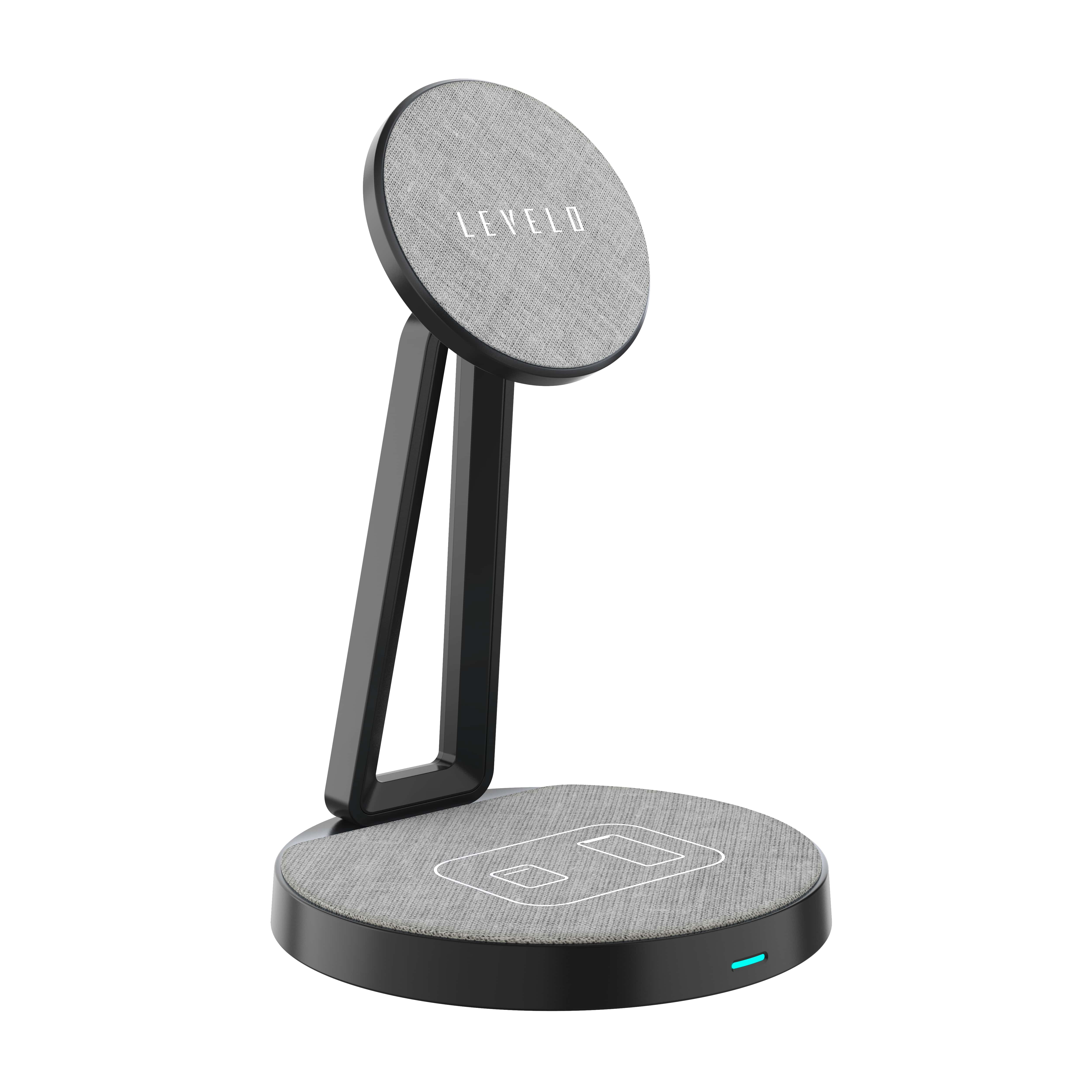 Levelo DualFlow 2-in-1 Fabric Wireless Charger - Black