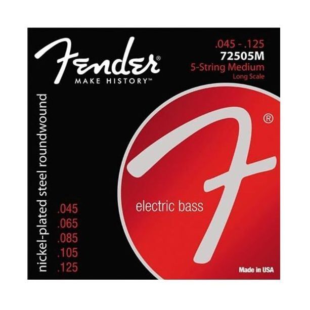 Fender 7250L Electric Bass 5-Strings - Nickel-Plated Steel Long Scale (45-125 Medium Gauge)