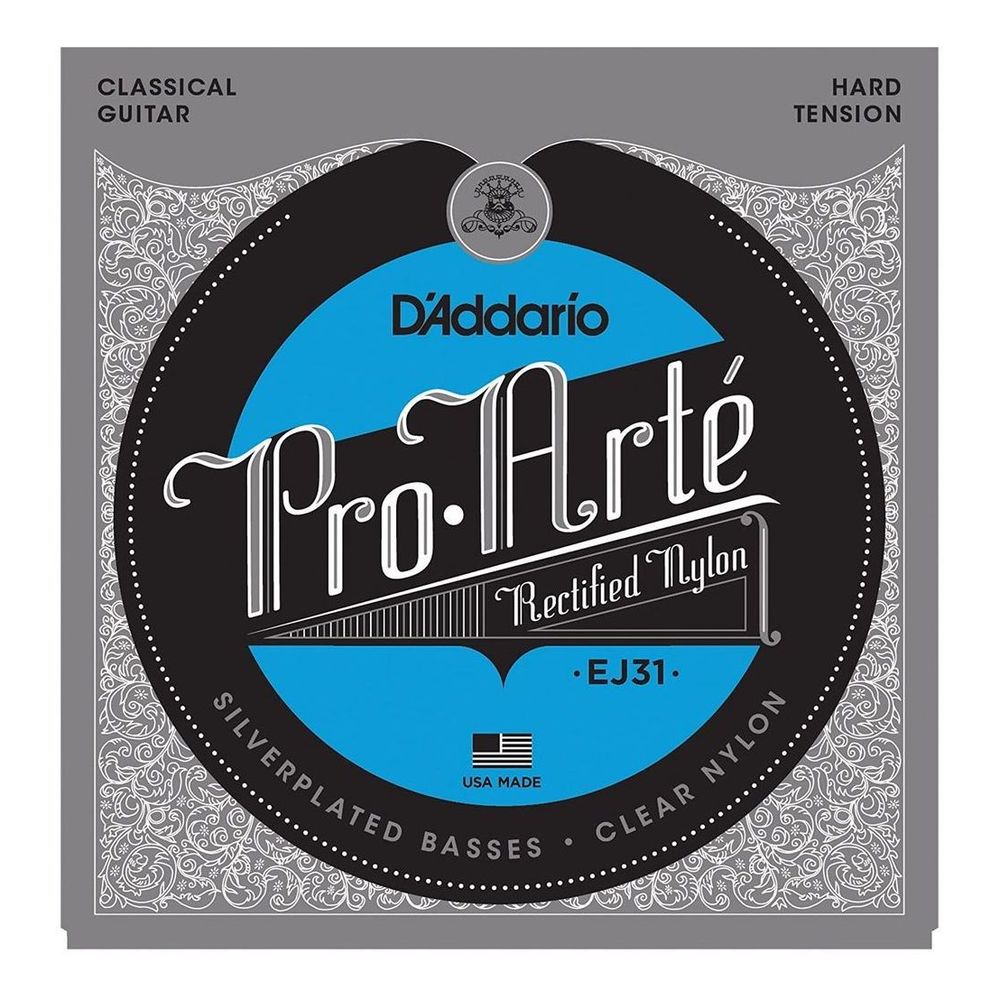 D'Addario Classical Guitar Strings EJ31 Pro-Arte Rectified Trebles - Hard Tension