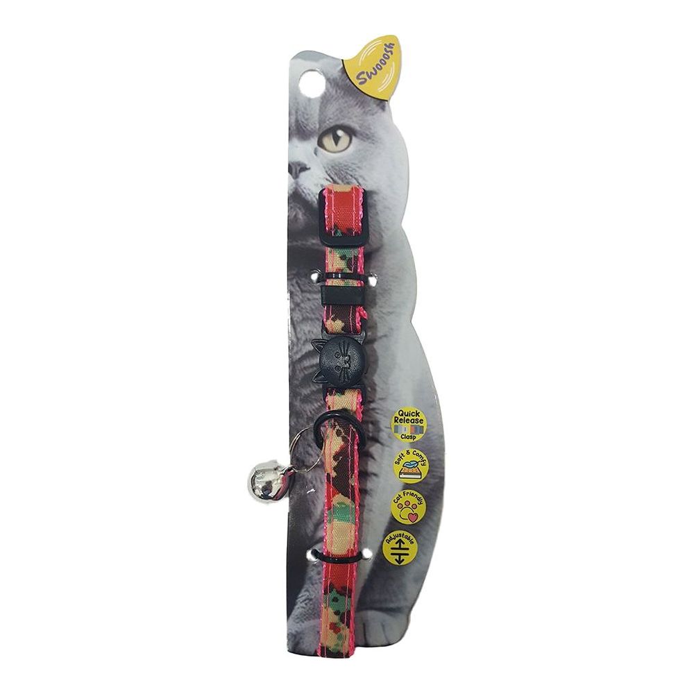 Swooosh Raining Colors Nylon Safe Cat Collar - Pink