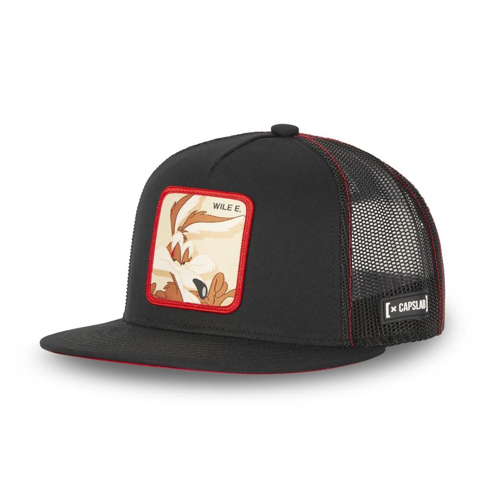 Capslab Looney Tunes Coyote Unisex Adult Trucker Cap - Black