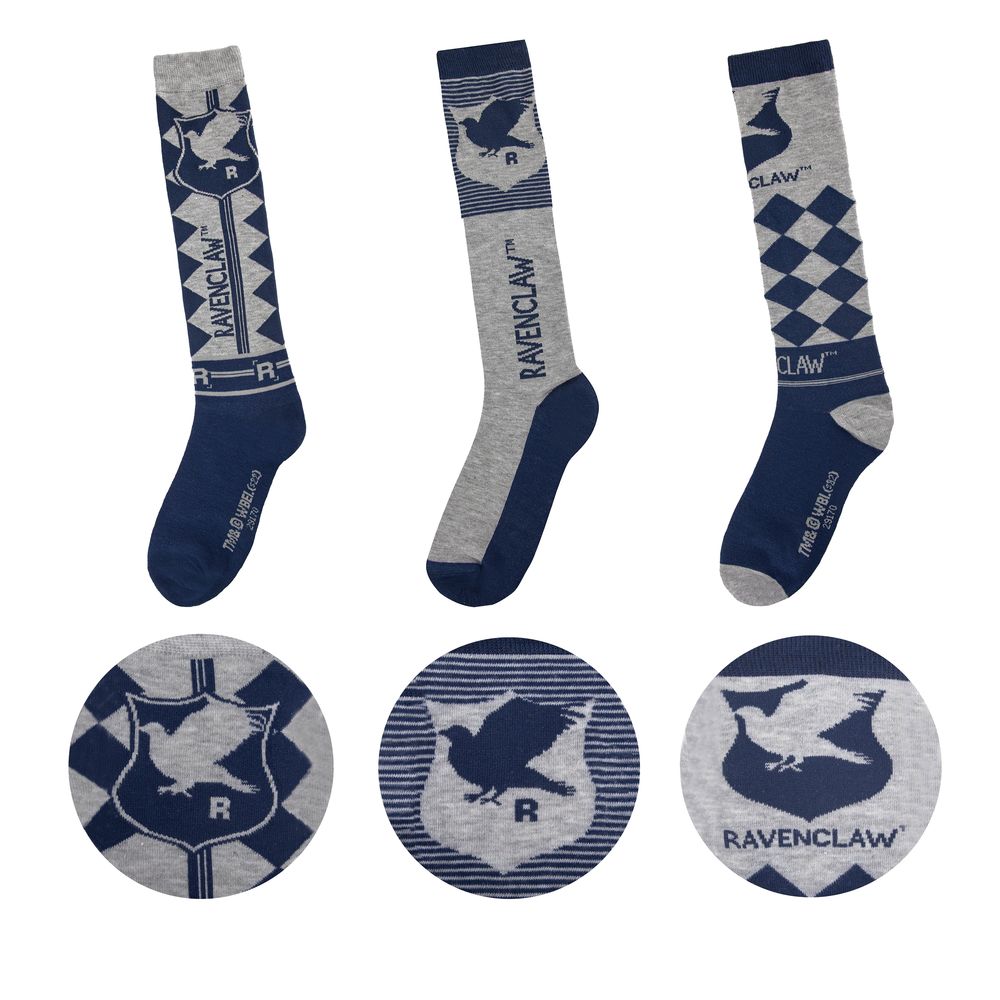 Cinereplicas Harry Potter Knee High Socks (Set of 3) - Ravenclaw