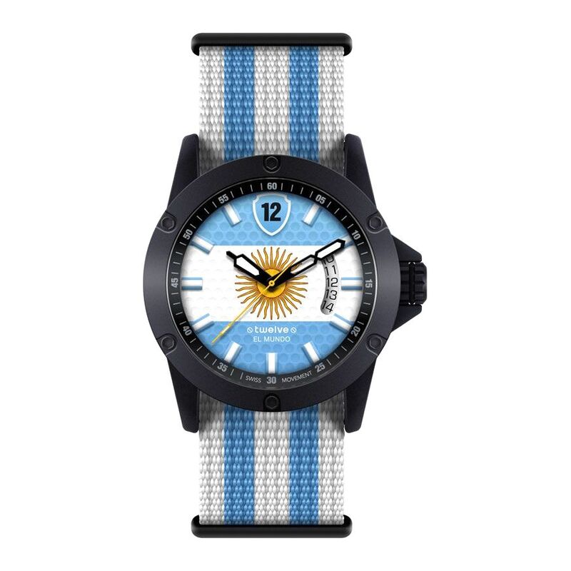 Twelve WARG1M Argentina Themed Unisex Wristwatch - Medium - 39mm