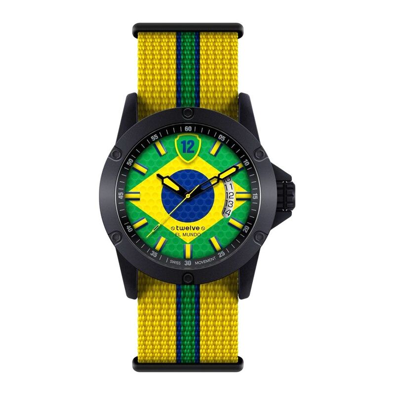 Twelve WBRA1M Brazil Themed Unisex Wristwatch - Medium - 39mm Twelve WBRA1M Brazil Themed Unisex Wristwatch - Medium - 39mm