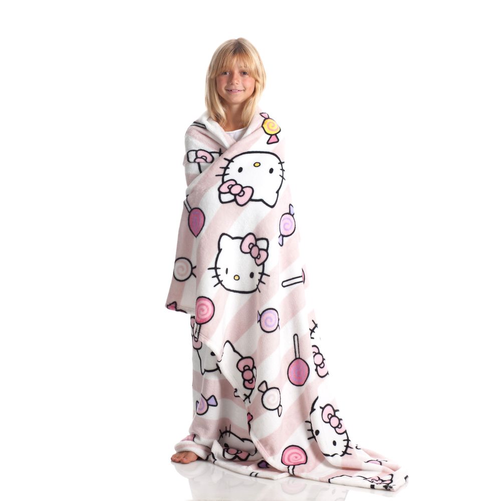 Kanguru Rolled Plaid Kids Blanket - Hello Kitty (130 x 170cm)