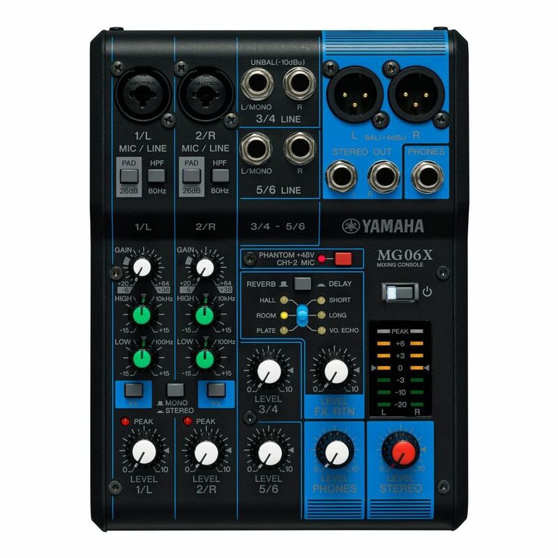 Yamaha 6-Channel Mixing Console with Effects MG06X Yamaha 6-Channel Mixing Console with Effects MG06X