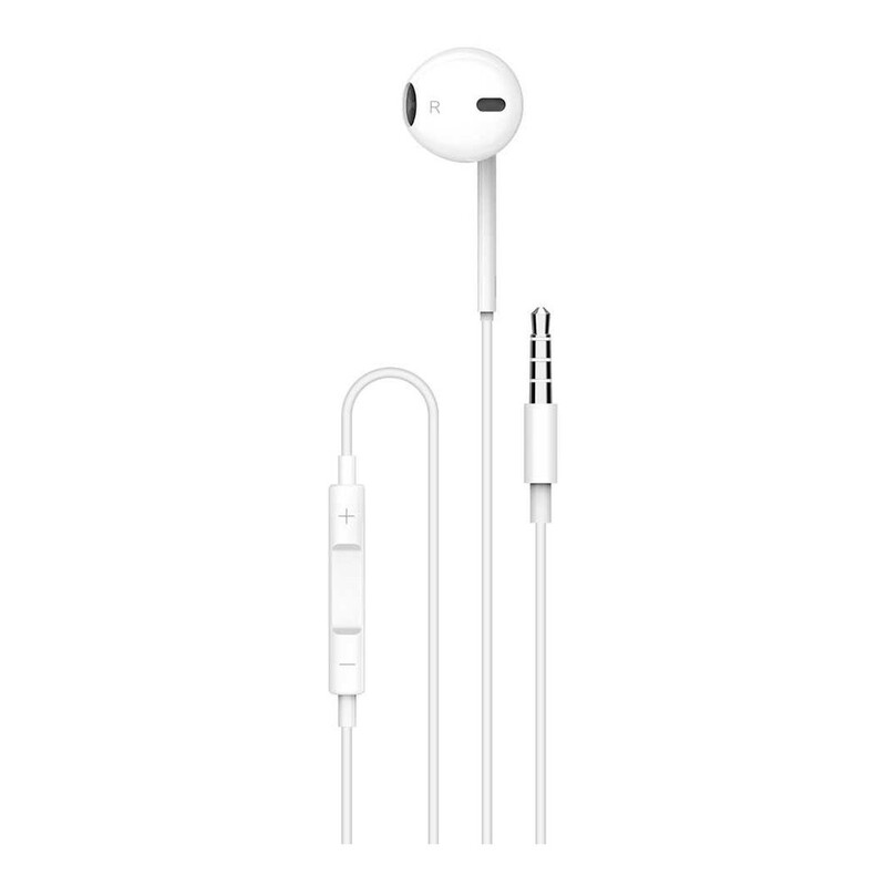 Porodo Soundtec Single Mono Earphones 3.5mm with High-Clarify Mic White