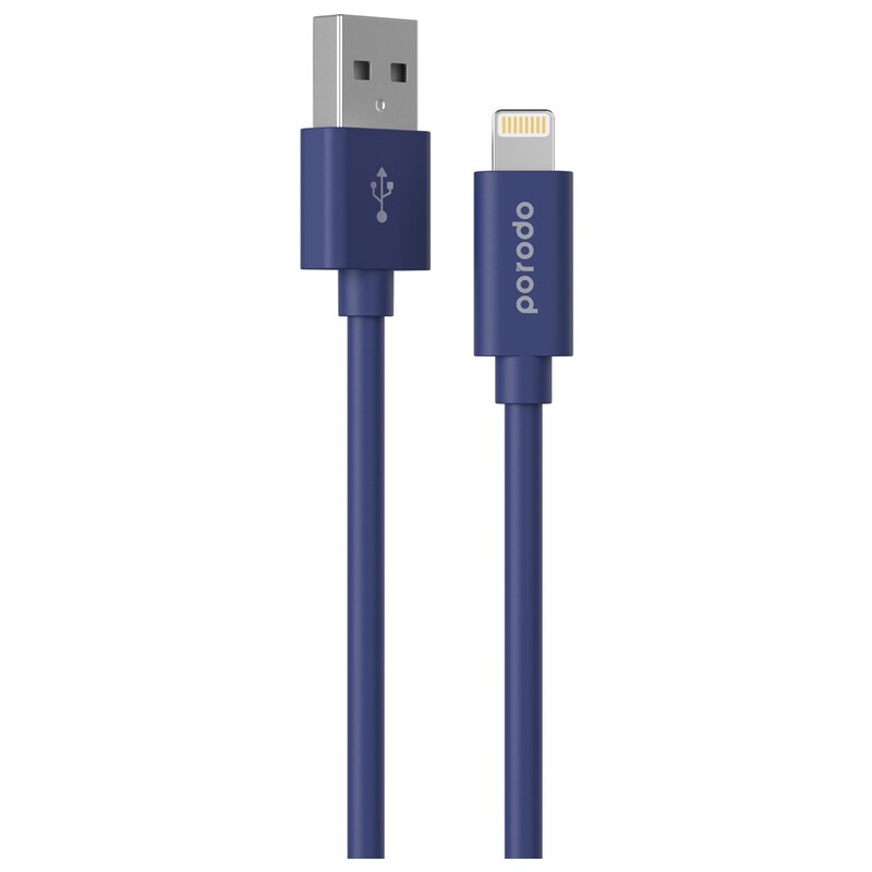 Porodo PVC Lightning Cable 1.2m 2.4A Blue