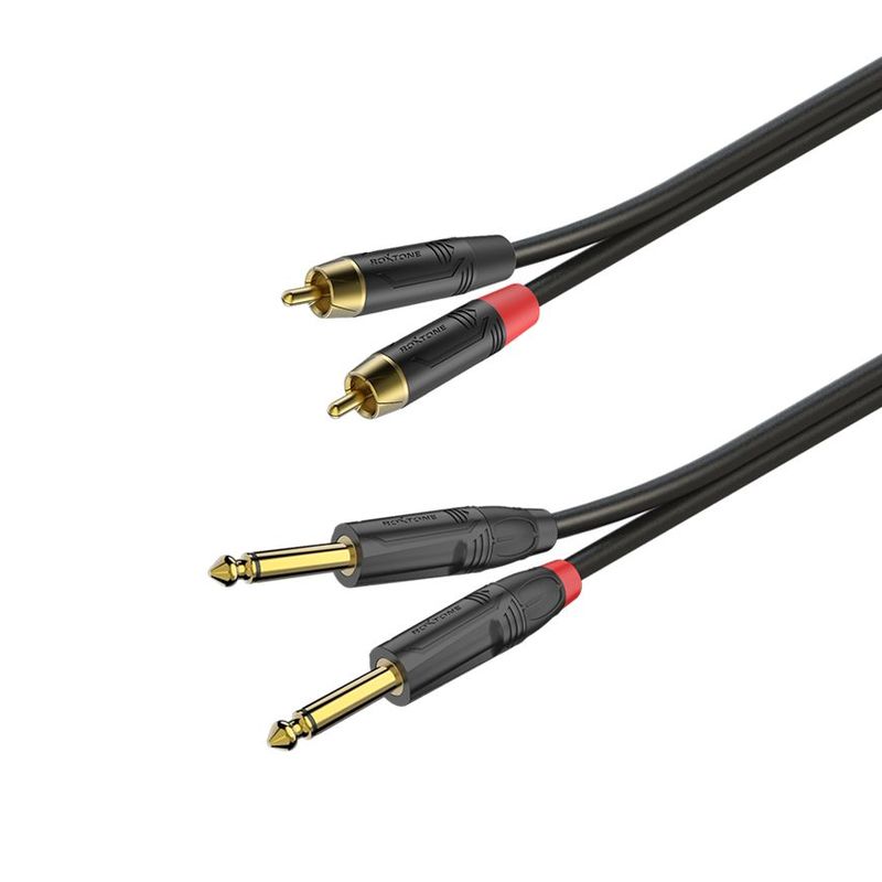 Roxtone Gptc200L15 Professional 2RCA to 2JK Mono - Gold 1.5M Cable Roxtone Gptc200L15 Professional 2RCA to 2JK Mono - Gold 1.5M Cable