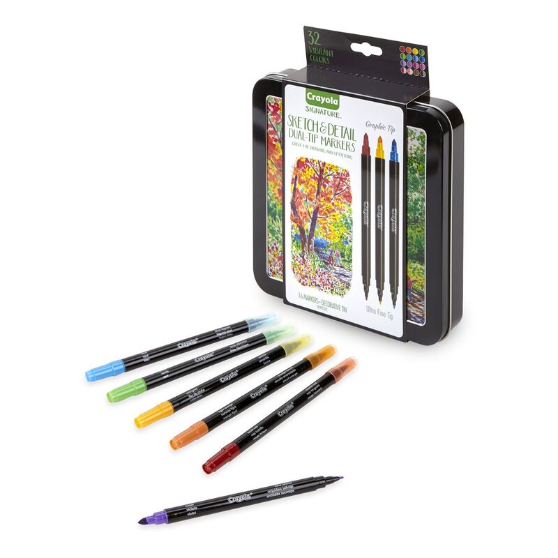 Crayola Signature Sketch Detail Dual Ended Markers (Set Of 16) Crayola Signature Sketch Detail Dual Ended Markers (Set Of 16)