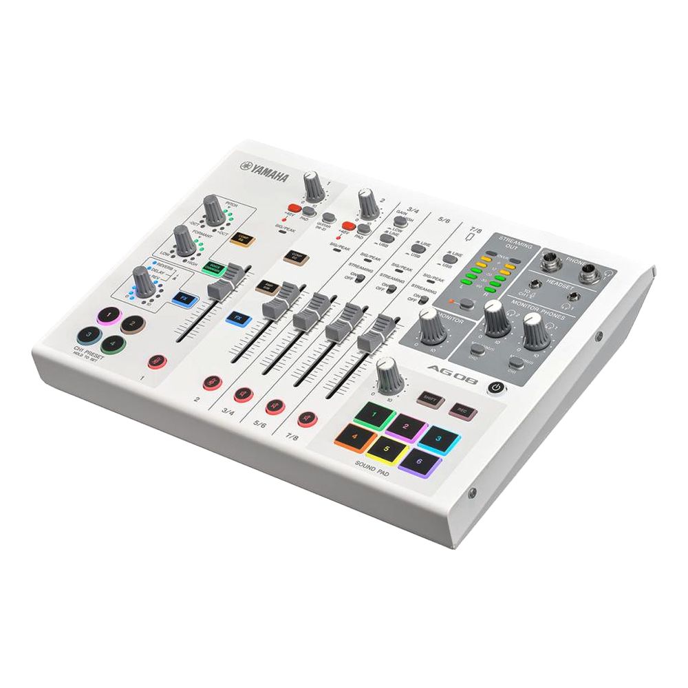 Yamaha AG08W 8-Channel Live Streaming Mixer - White