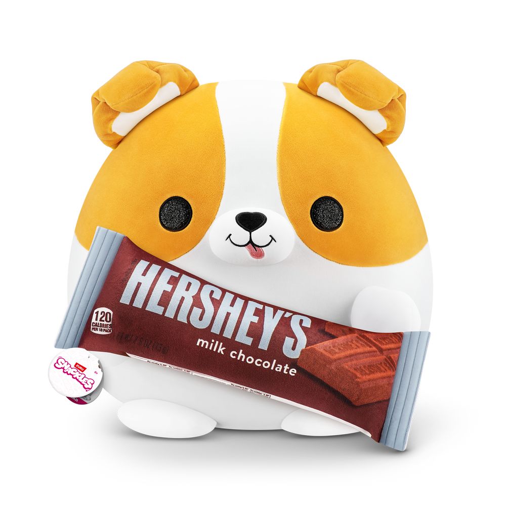 Zuru Snackles Series 1 Benji The Corgi & Hershey'S Milk Chocolate Medium 13-Inch Plush Toy