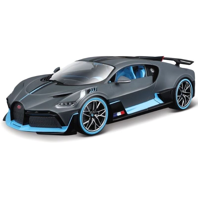 BBurago Bugatto Divo 1.18 Scale Model Car - Matt Grey/Blue or Red/Black (Assortment - Includes 1)