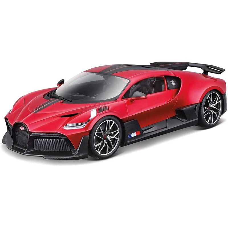 BBurago Bugatto Divo 1.18 Scale Model Car - Matt Grey/Blue or Red/Black (Assortment - Includes 1)