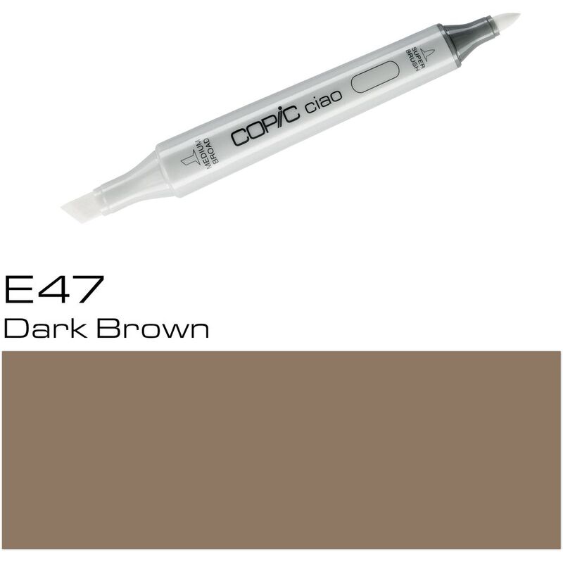 Copic Ciao Refillable Marker - E47 Dark Brown