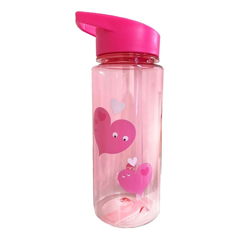 Tinc Mallo Flip Straw Water Bottle Pink 550ml Tinc Mallo Flip Straw Water Bottle Pink 550ml