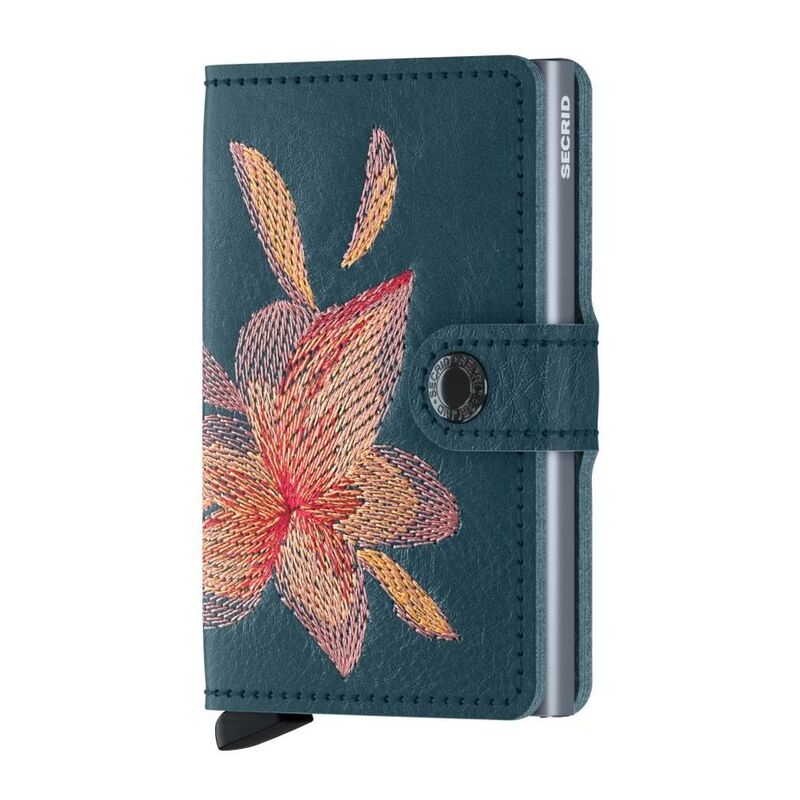 Secrid Miniwallet Stitch Magnolia Petrolio