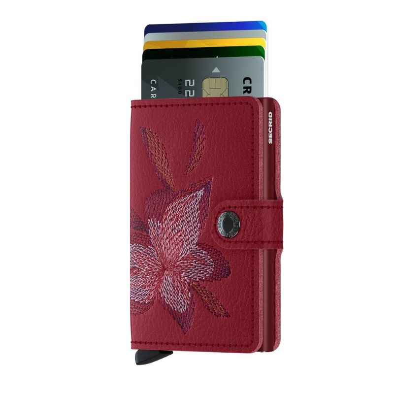 Secrid Miniwallet - Stitch Magnolia Leather - Rosso