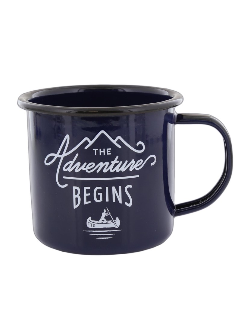 Gentlemen's Hardware Enamel Blue Body Black Rim Mug 400ml