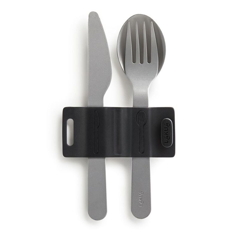 Lekue Basics To Go Cutlery Silver 4X1 4X16cm