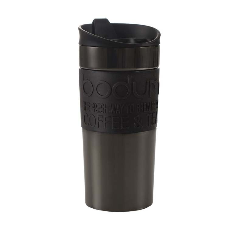 Bodum Travel Mug Stainless Steel Flip Gun Metal 350ml