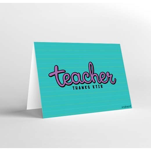 Mukagraf Teacher Thanks Ktir Greeting Card (17 x 11.5cm)