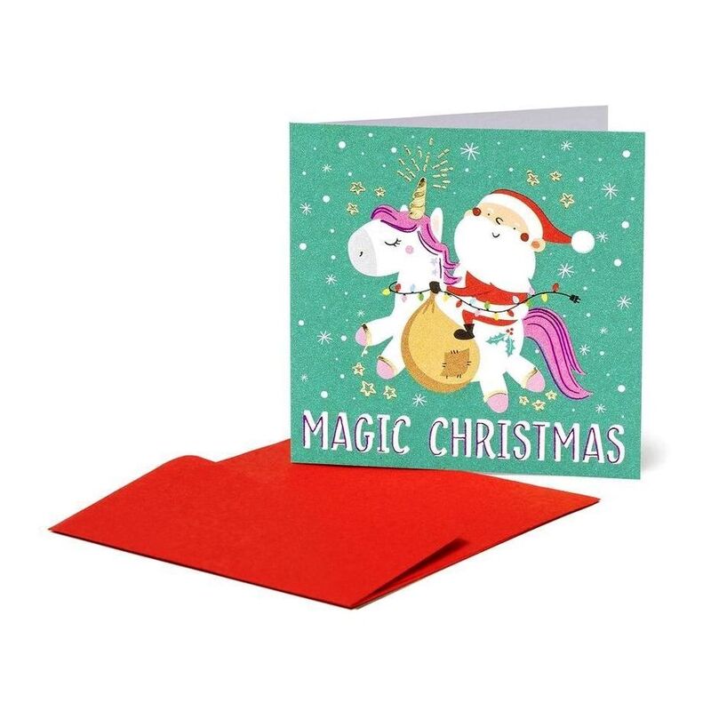 Legami Merry Christmas Santa + Unicorn Greeting Cards (15 x 15cm) Legami Merry Christmas Santa + Unicorn Greeting Cards (15 x 15cm)