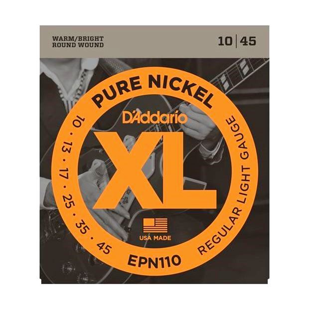 D'Addario Electric Guitar String Pure Nickel Regular Light 10-45