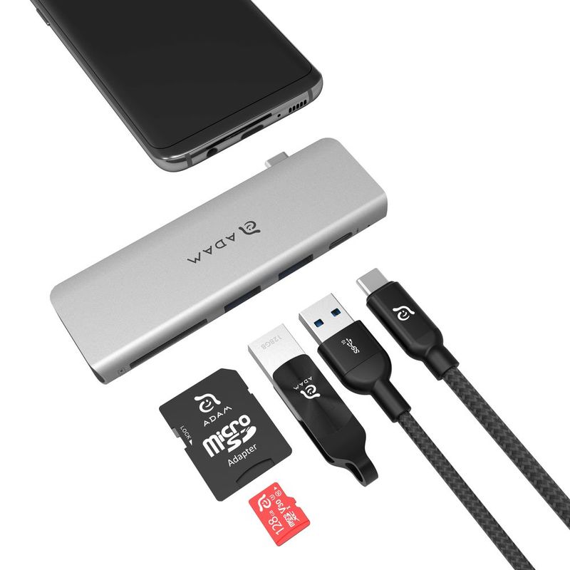 Adam Elements Casa Hub 5E USB-C 5-In-1 Card Reader Grey