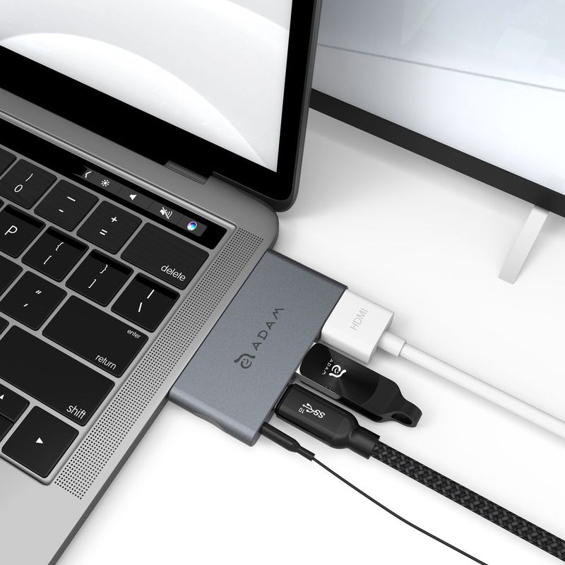 Adam Elements Casa Hub I4 USB-C 4-In-1 Hub for iPad Pro Grey