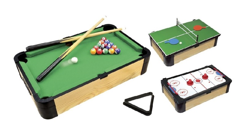 Merchant Ambassador 20 Inch 3-In-1 Sports Games Table Top Pool + Ping Pong + Slide Hockey