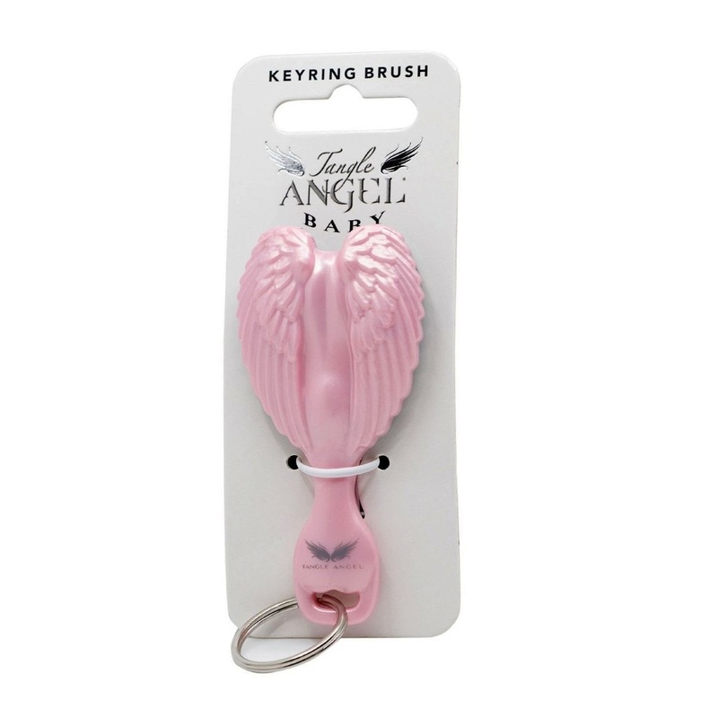 Tangle Angel Hair Brush Key Ring Pink